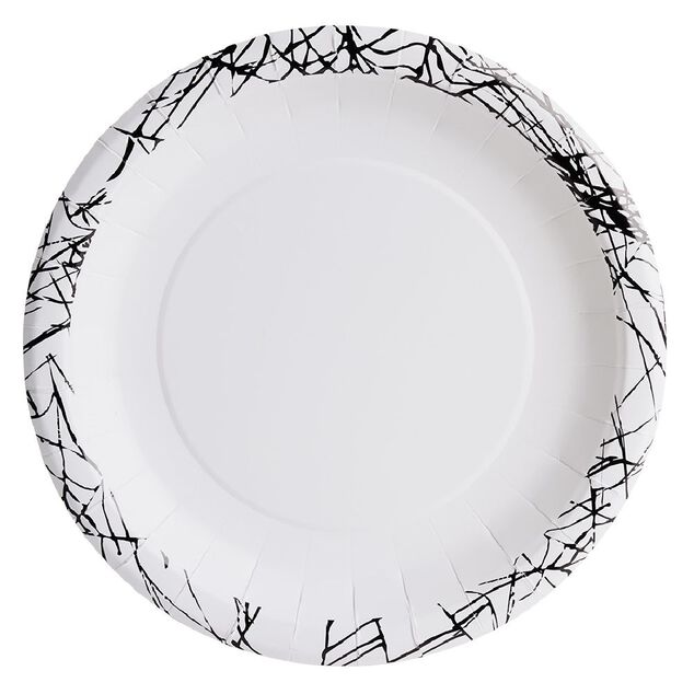Lot de 10 assiettes rondes en carton Halloween motif araign&eacute;e