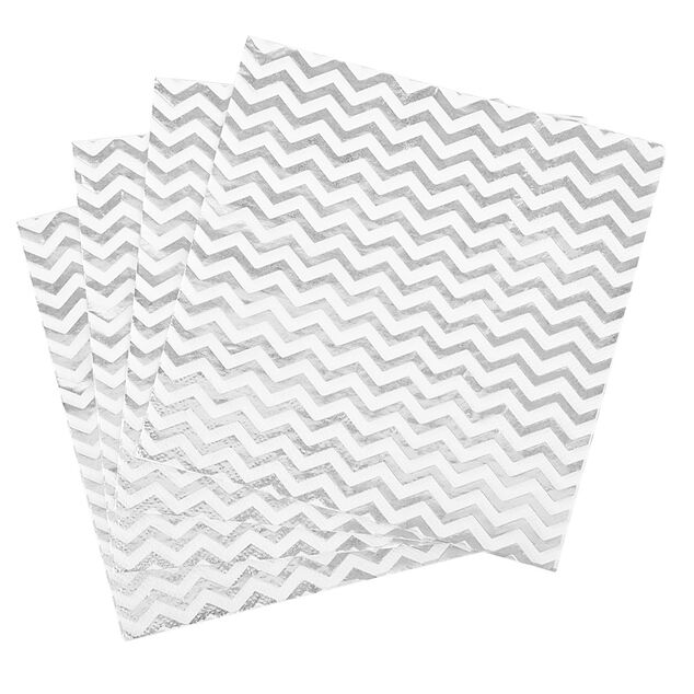 Serviette en papier motif zig zag noir et blanc x 16