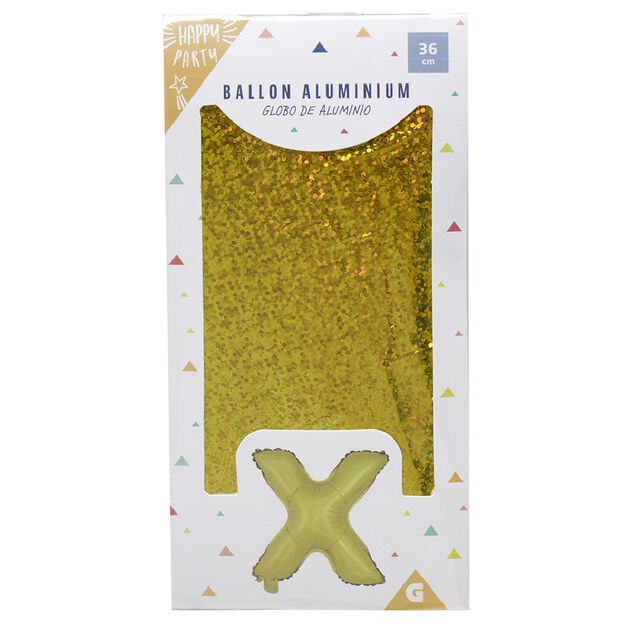 Ballon forme lettre X aluminium (2 modèles argenté ou doré)