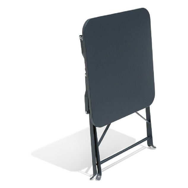 Table basse de jardin Boston carr&eacute;e m&eacute;tal noir