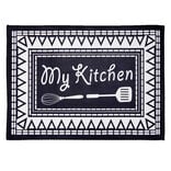 Tapis de cuisine My Kitchen noir et blanc 50x70cm