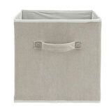 Pani&egrave;re de rangement pliable tissu c&ocirc;tel&eacute; gris 27x27xH27cm