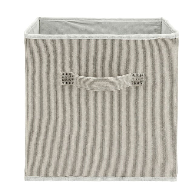 Pani&egrave;re de rangement pliable tissu c&ocirc;tel&eacute; gris 27x27xH27cm