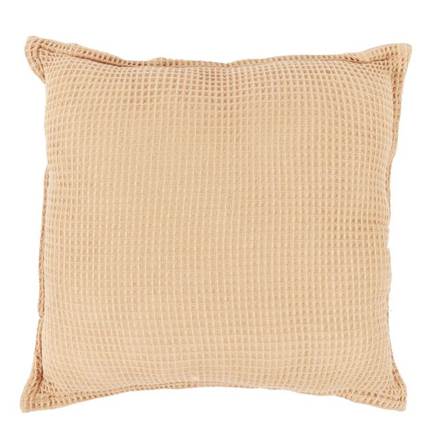 Coussin d&eacute;co nid d'abeille 45x45cm orange