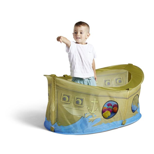 Piscine &agrave; balles bateau pirate 110x75xH50cm