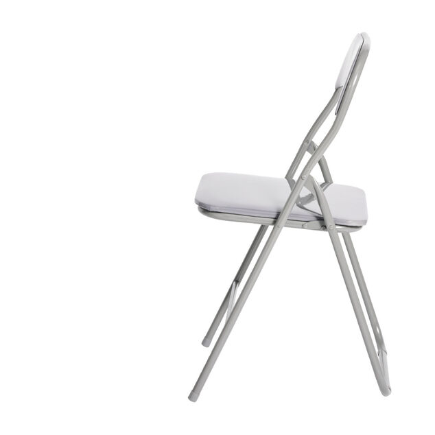 Chaise pliante Tracy m&eacute;tal gris fonc&eacute; L49xP49xH79cm