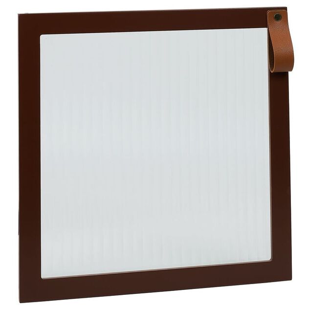 Porte Box Cube 32,2xH32,2x1,2cm bois marron et verre transparent