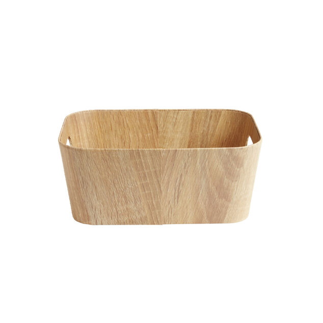 Pani&egrave;re carton et papier imitation bois 26x18xH11cm