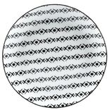 Assiette à dessert blanche motif ligne de croix noir Ø19cm