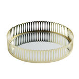 Plateau miroir en métal argenté Ø20xH4,5cm