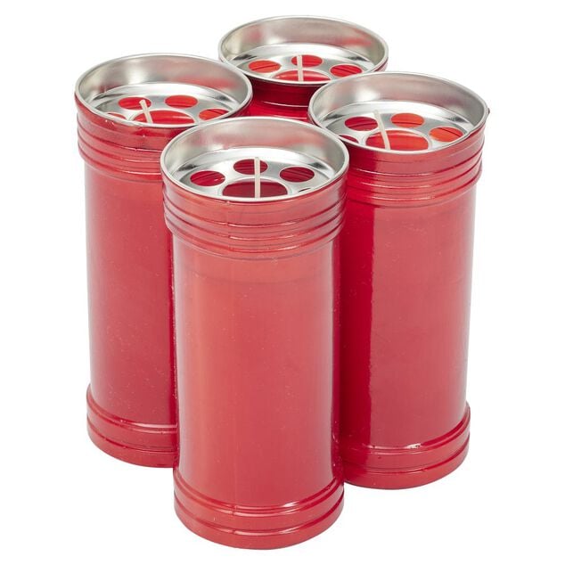 Bougie fun&eacute;raire rouge H14cm x4