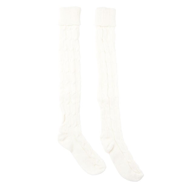 Chaussettes hautes style tricot femme grises ou blanches