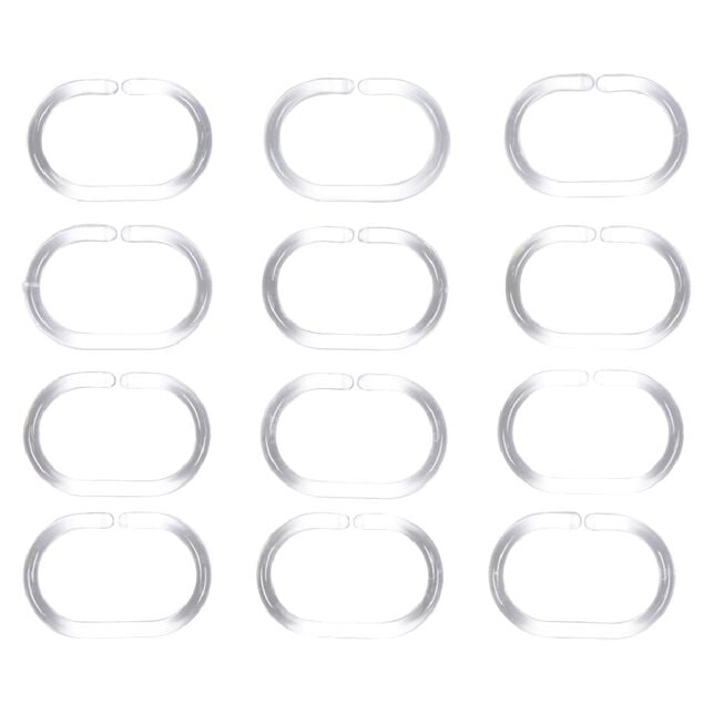 Anneau de douche transparent ovale x12