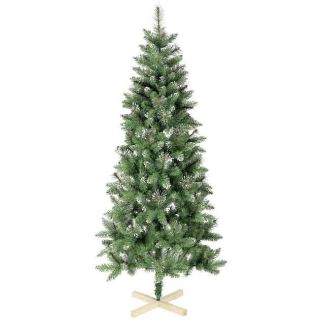 Sapin artificiel effet enneig&eacute; pied en bois 502 branches &Oslash;86xH180cm