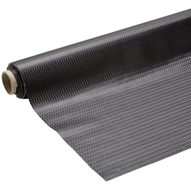 Toile cir&eacute;e motif zig zag noir 140 cm