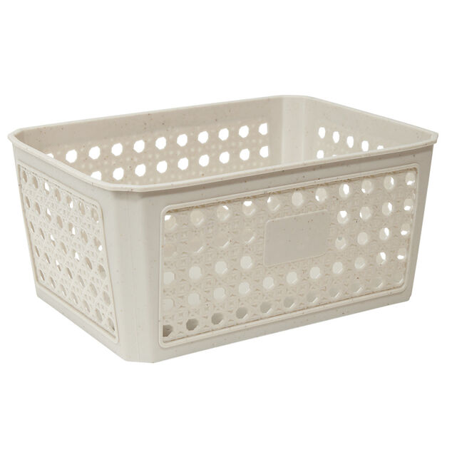 Panière de rangement plastique 21x16xH10cm (3 modèles)