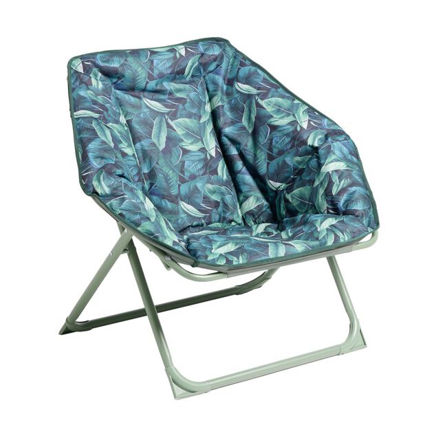 Loveuse pliable Curacao motif feuillage vert olive et noir L69xP85xH80cm