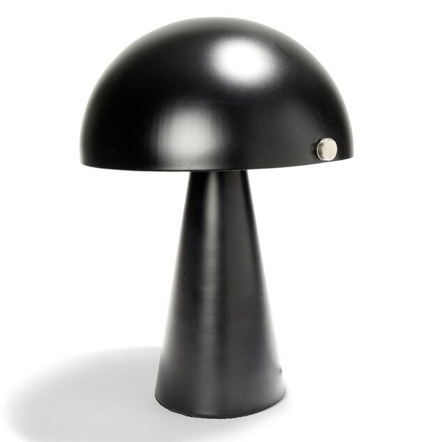 Lampe &agrave; poser forme champignon en fer H34cm noir