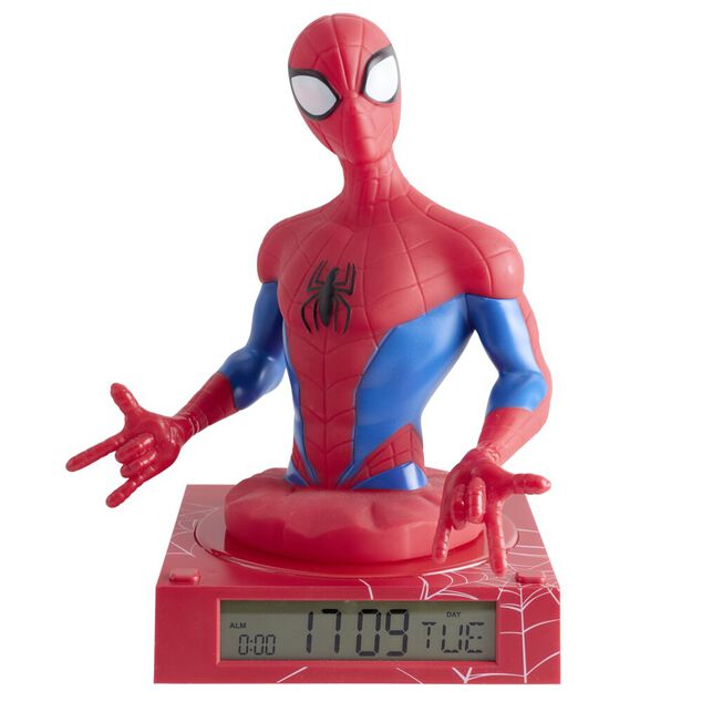 Lampe 3D r&eacute;veil Spier Man avec affichage date rouge 16,5x15xH22cm
