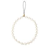 Bracelet chaîne de téléphone perle forme coquillage blanc L13,5cm