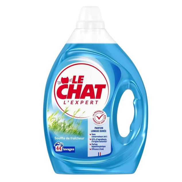 Lessive liquide Le Chat L'expert souffle de fraîcheur 44 lavages 1,9L