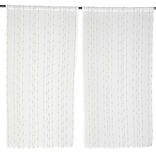 Vitrage droit passe tringle x2 blanc broderie fil gris 60x120cm