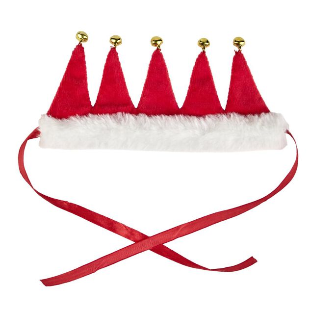 Collier pour chat forme bonnet de lutin grelot Ø15 cm polyester TXS/X rouge