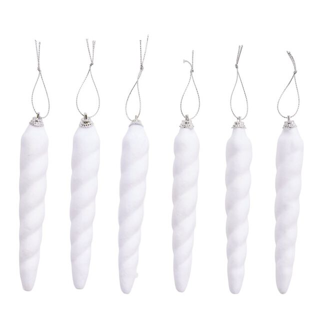 Stalactite floqu&eacute;e x6 &agrave; suspendre (2 mod&egrave;les)