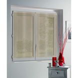 Vitrage droit passe tringle uni taupe 60x120 cm x2