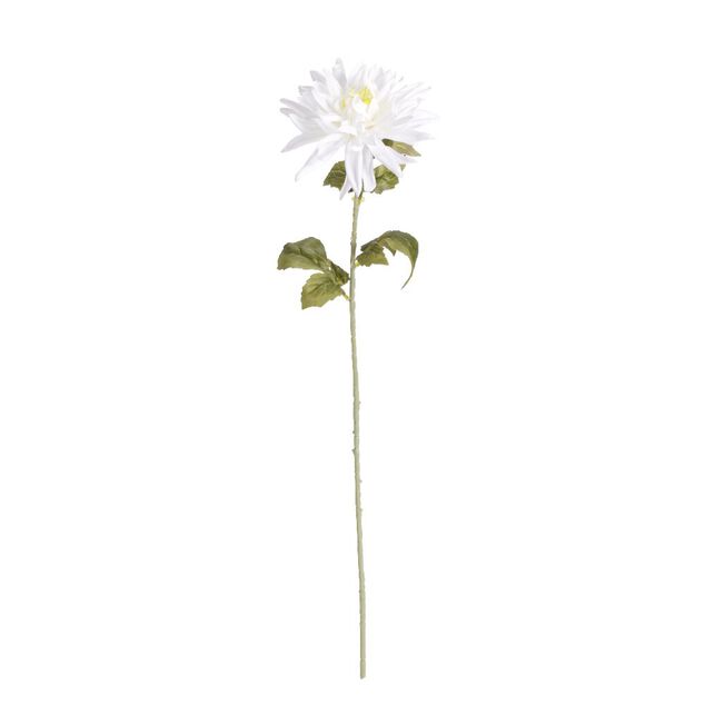 Fleur artificielle dahlia blanc 1 tige L68cm