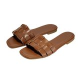 Sandales femme carrées simili marron 39/40