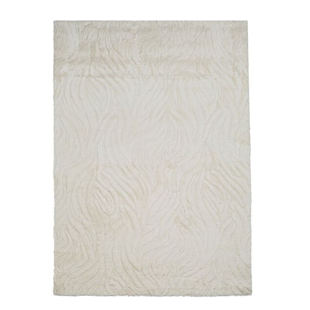 Tapis fausse fourrure motif tufté beige 120x170cm (2 modèles)