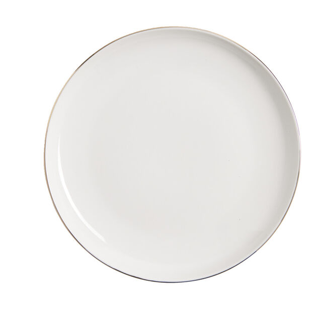 Assiette plate blanche bordure dor&eacute;e &Oslash;27cm