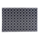 Tapis ext&eacute;rieur India motif chevron noir 120x180cm