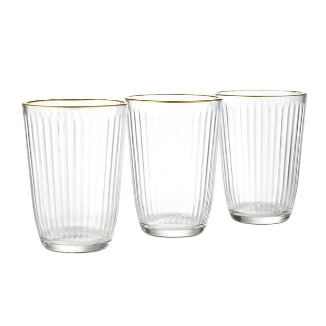 Verre haut stri&eacute; bord dor&eacute; 39,5cl &Oslash;8,5cm H12cm
