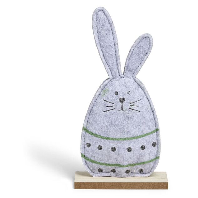 Lapin de P&acirc;ques d&eacute;co &agrave; poser bois et polyester H28cm