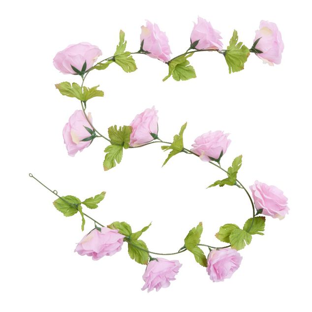 Guirlande de roses artificielles roses L140cm