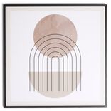 Cadre d&eacute;co en bois motif abstrait 30x30cm