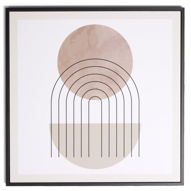 Cadre d&eacute;co en bois motif abstrait 30x30cm