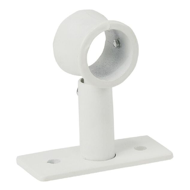 Support court m&eacute;tal blanc pour tringle &agrave; rideau &Oslash;2xL7cm
