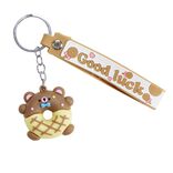Porte-clé enfant forme donut kawaii plastique Ø4,5xH4cm (4 modèles)