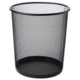 Corbeille à papier métal noir - L25 x l28 x H25 cm