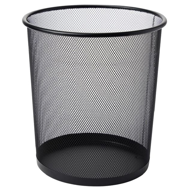 Corbeille &agrave; papier m&eacute;tal noir - L25 x l28 x H25 cm