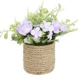 Pot décor lin fleur artificielle Ø23xH22cm