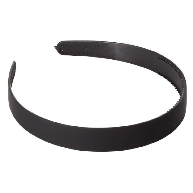 Serre t&ecirc;te plastique fin noir mat