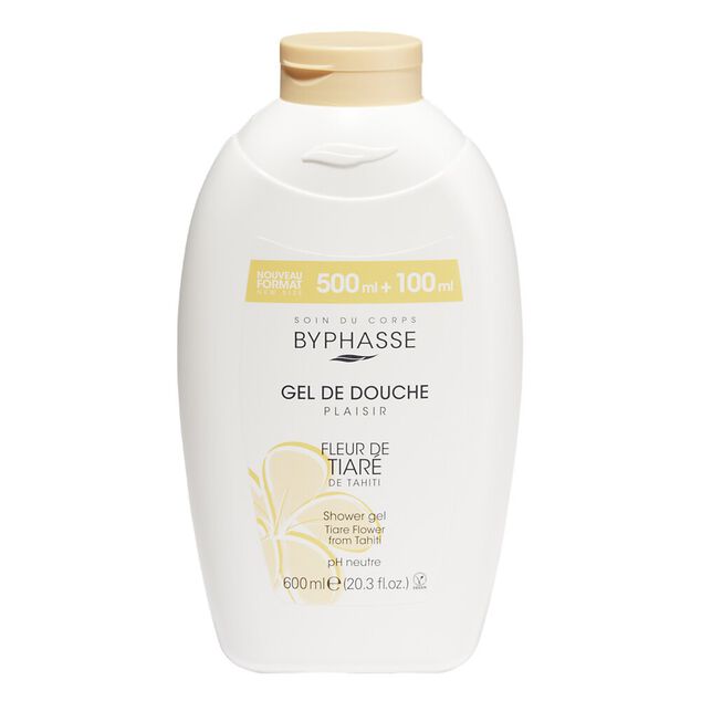 Gel douche Fleur de Tiar&eacute; de Tahiti Byphasse pH neutre 600ml