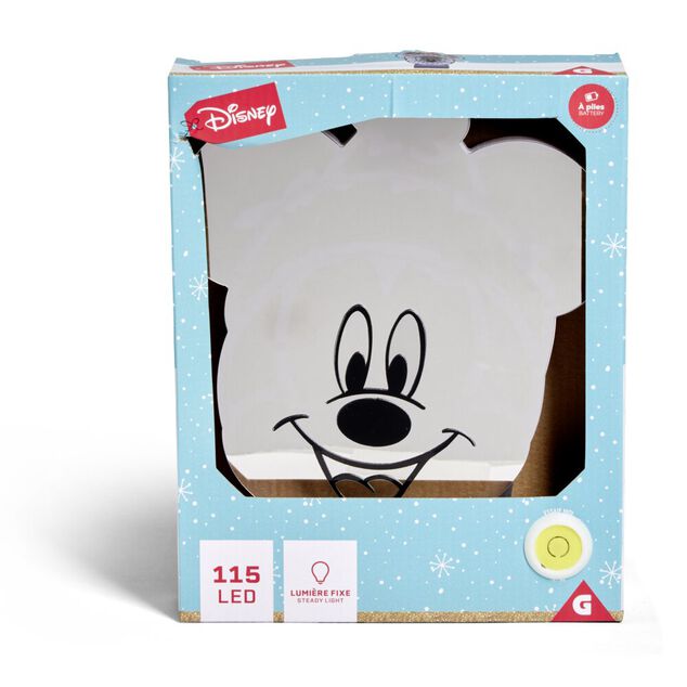 Miroir LED Disney Mickey effet infini &agrave; piles H25cm