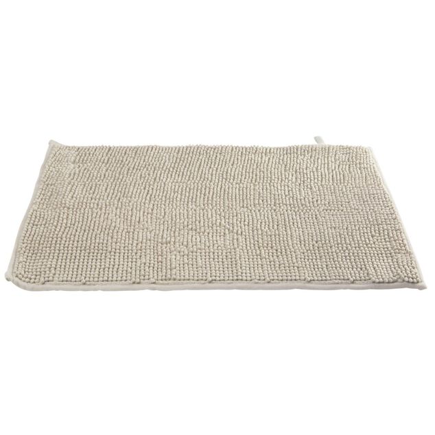 Tapis de salle de bain chenille taupe 65x45 cm