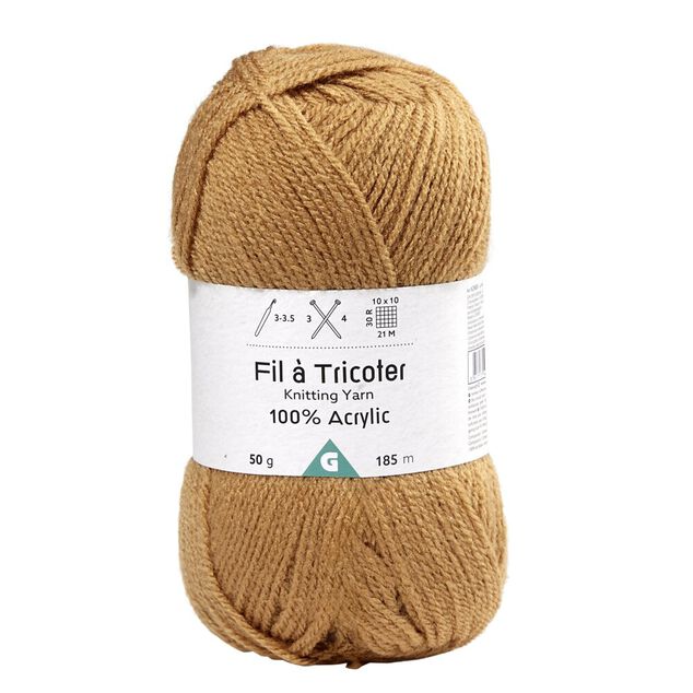 Fil à tricoter acrylique 50g brun marron