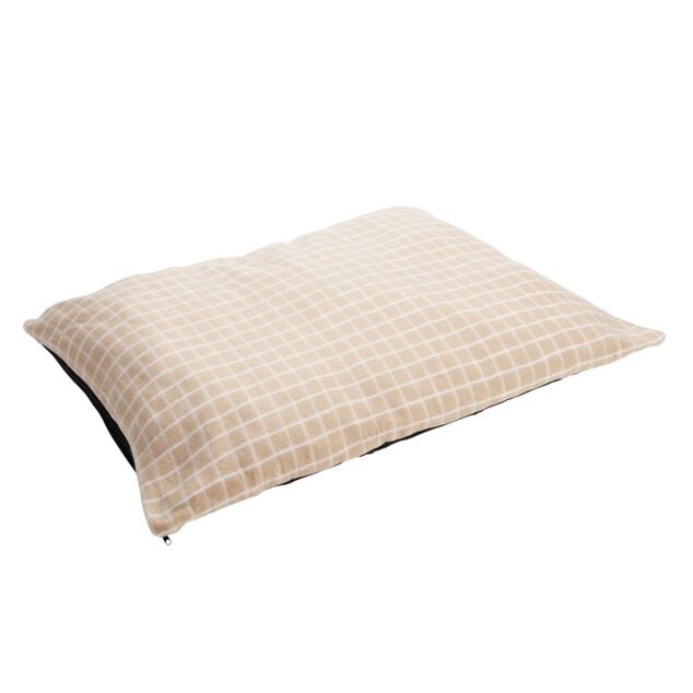 Matelas pour chien coton quadrillage orange et blanc Taille M 75x55x&Eacute;p8cm